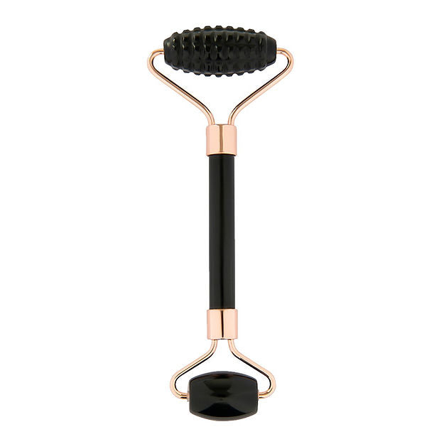 YÙ BEAUTY Obsidian Double Roller Visage + Corps (noir avec structure) - Bewell