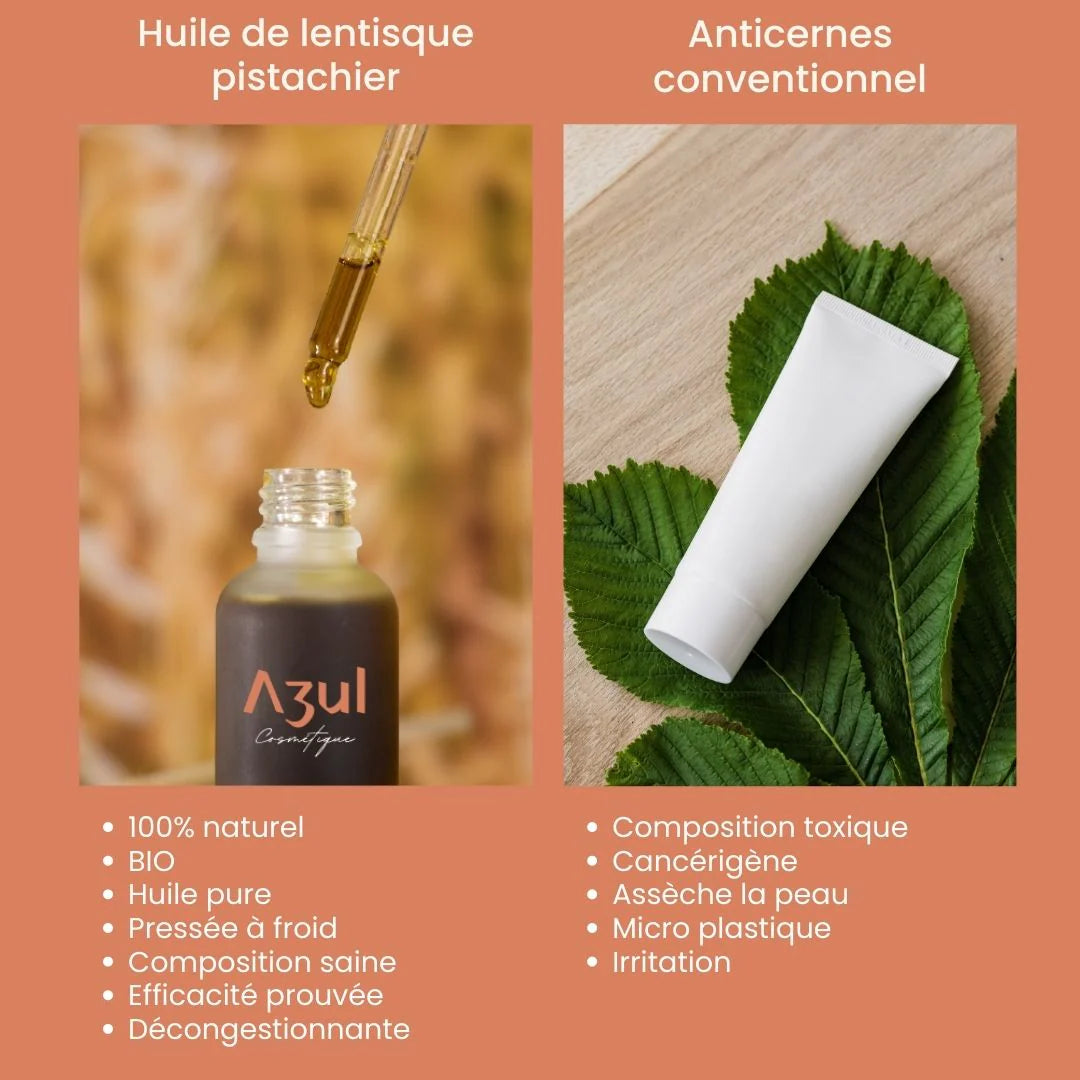 Huile de Lentisque Pistachier BIO 30ml - Rituel Anticernes - Bewell