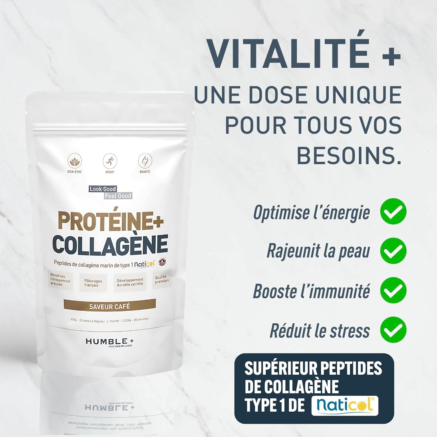 Collagène Marin Neutre en Poudre Humble+, Compléments alimentaires - Bewell - Bewell