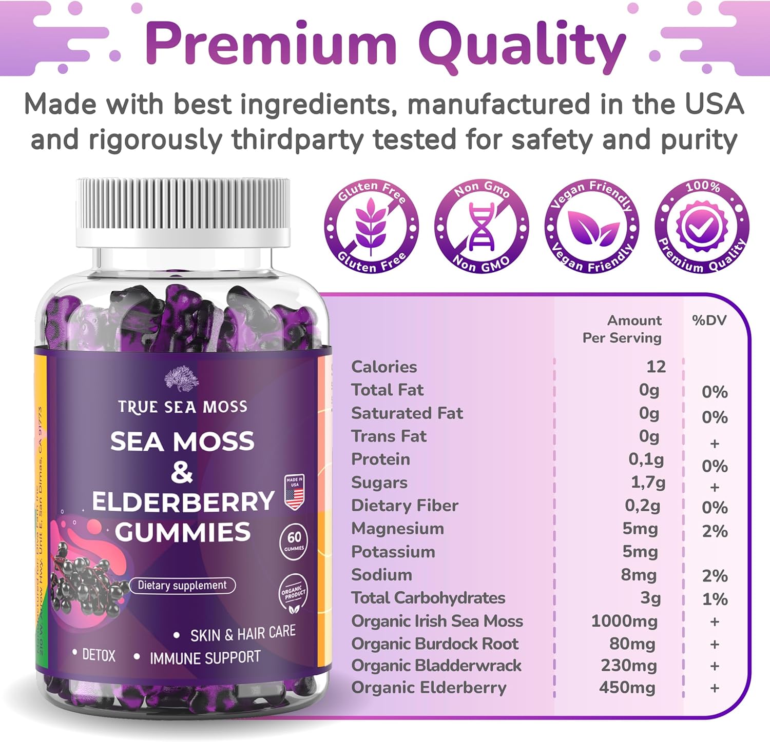 Gummies à la Mousse de Mer et au Sureau - True Sea Moss - Bewell