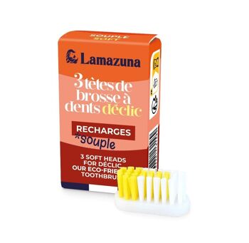 Recharge de 3 têtes de brosse à dents - Souple - Bewell