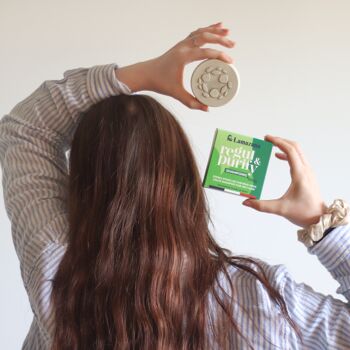 Shampoing solide cheveux gras  -  Argile verte et spiruline - Regul & purify - Bewell