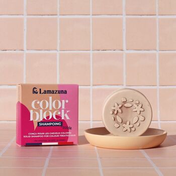 Shampoing solide cheveux colorés - Color block -  Huile de cerise - Bewell