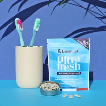Dentifrice à croquer BIO - Menthe et fluor - Ultra fresh - 120 pastilles - Bewell