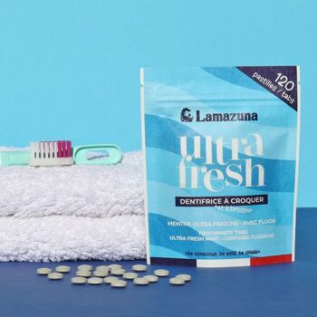 Dentifrice à croquer BIO - Menthe et fluor - Ultra fresh - 120 pastilles - Bewell