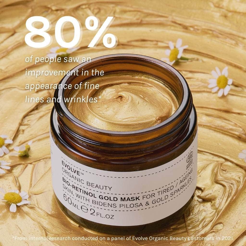 EVOLVE Bio-Retinol Gold Face Mask 60ml - Masque Visage Or au Rétinol Bio - Bewell
