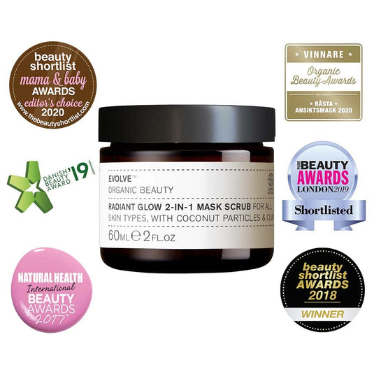 EVOLVE Radiant Glow 2-in1 Mask Scrub  60ml - Masque Bio Radiant Glow - Bewell