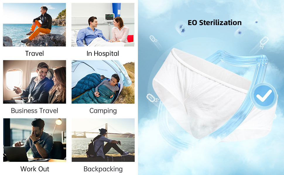 Sous-vêtements jetables pour Homme 100% coton Lot de 5 –Travelcare