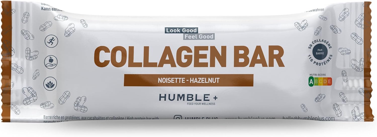 Pack de 12 Barres Protéinées Humble+ Collagène, Saveur Noisette