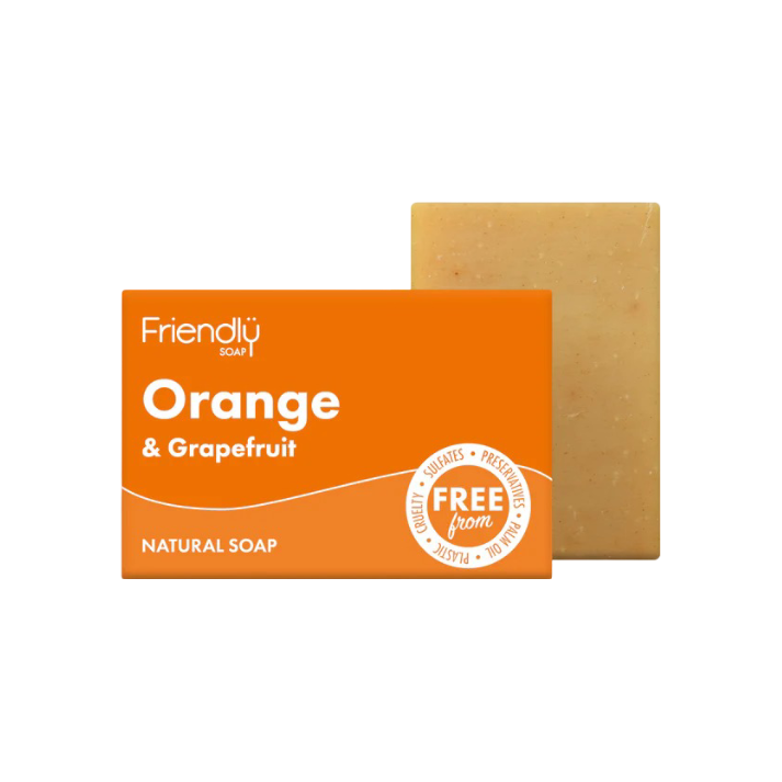 Savon végétalien à l'orange et au pamplemousse