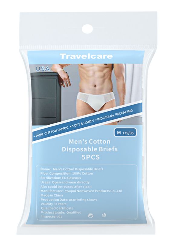 Sous-vêtements jetables pour Homme 100% coton Lot de 5 –Travelcare