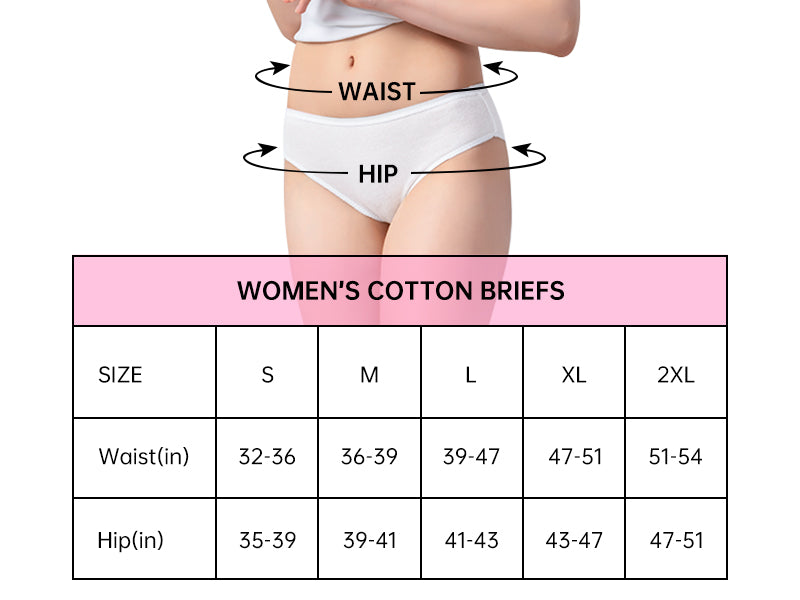 Sous-vêtements jetables pour femmes 100% coton Lot de 5 –Travelcare