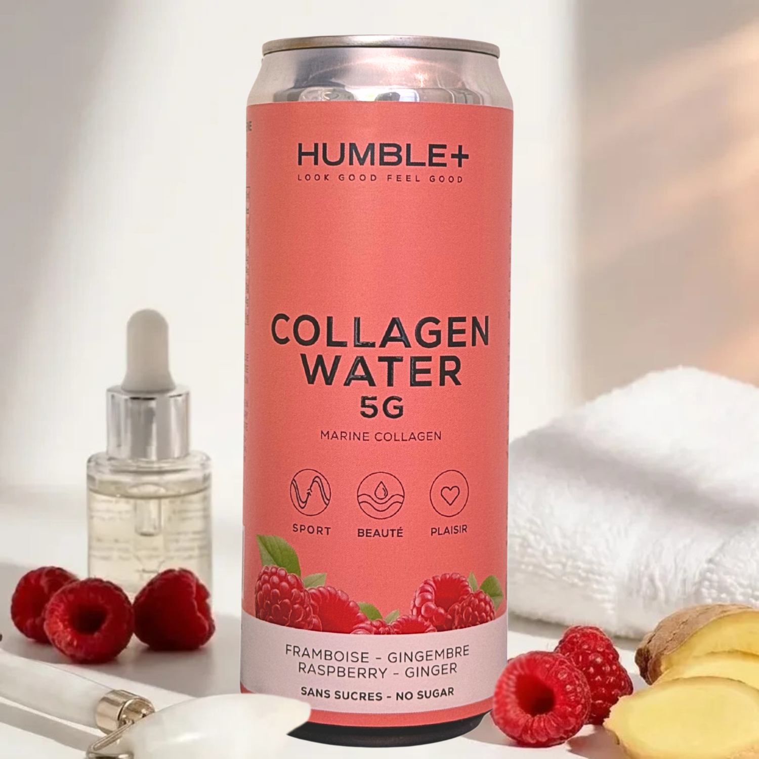 Boisson au Collagène Marin Framboise & Gingembre Humble+