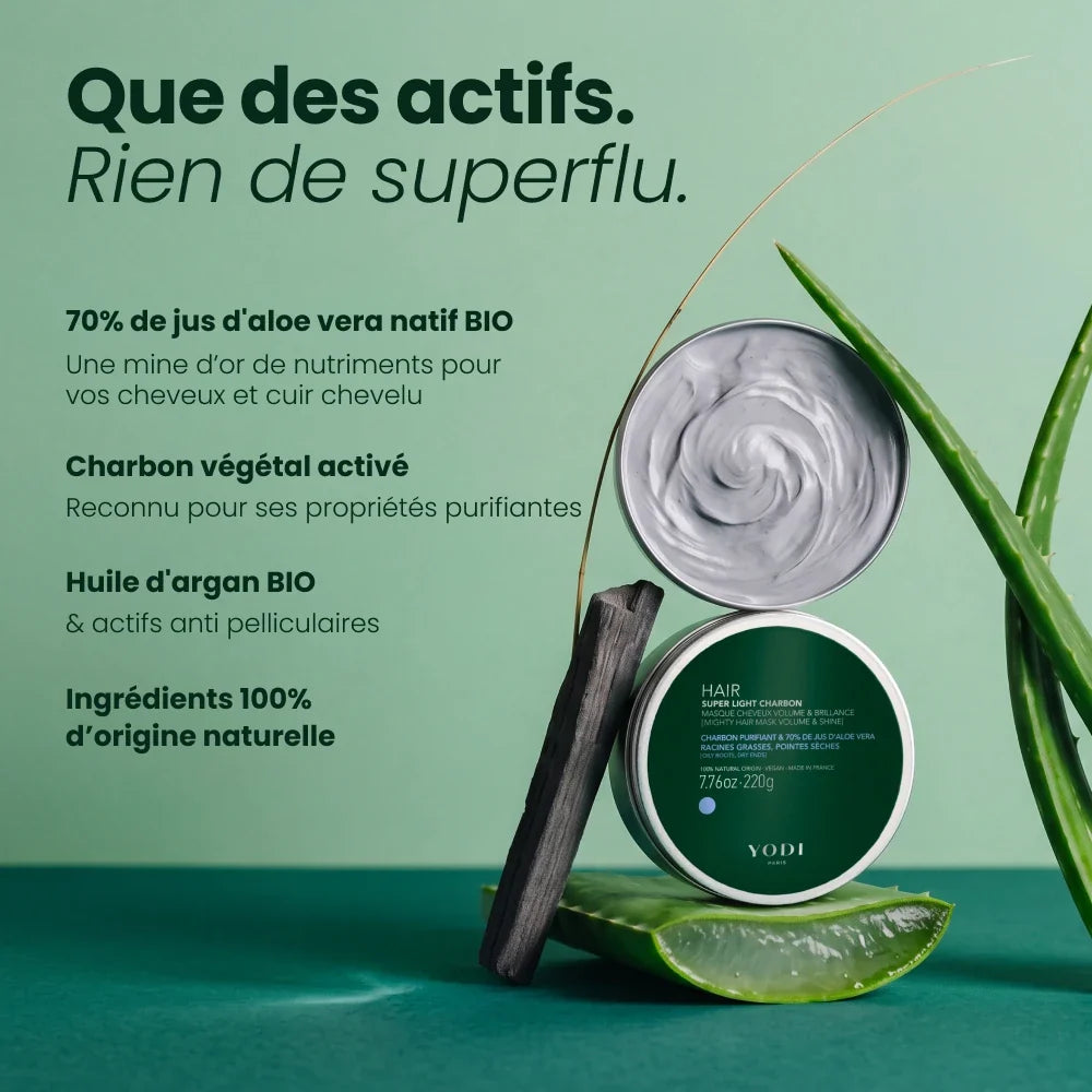 Masque capillaire super light charbon