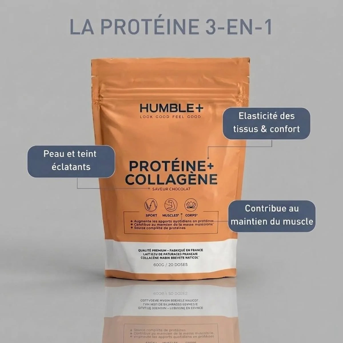 Protéine + Collagène marin Chocolat en Poudre Humble+