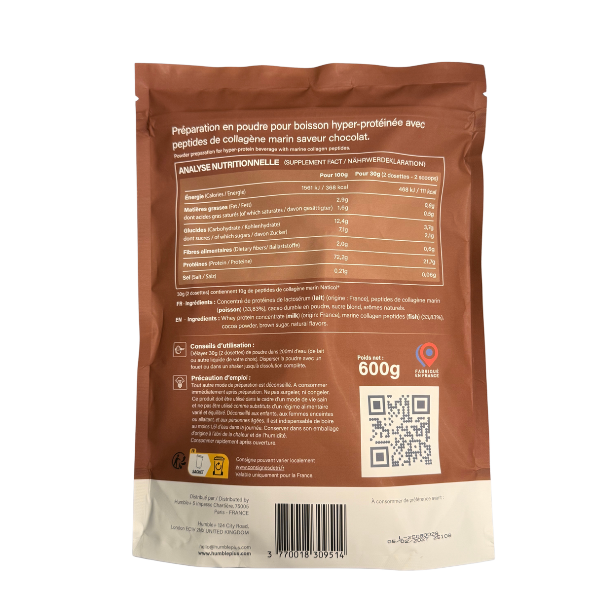 Collagène Marin Chocolat en Poudre Humble+ | Naticol® | Bewell - Bewell